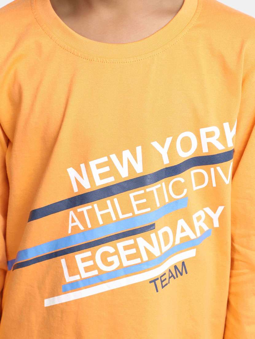 boys orange graphic print cotton blend t-shirt - 20361574 -  Standard Image - 4