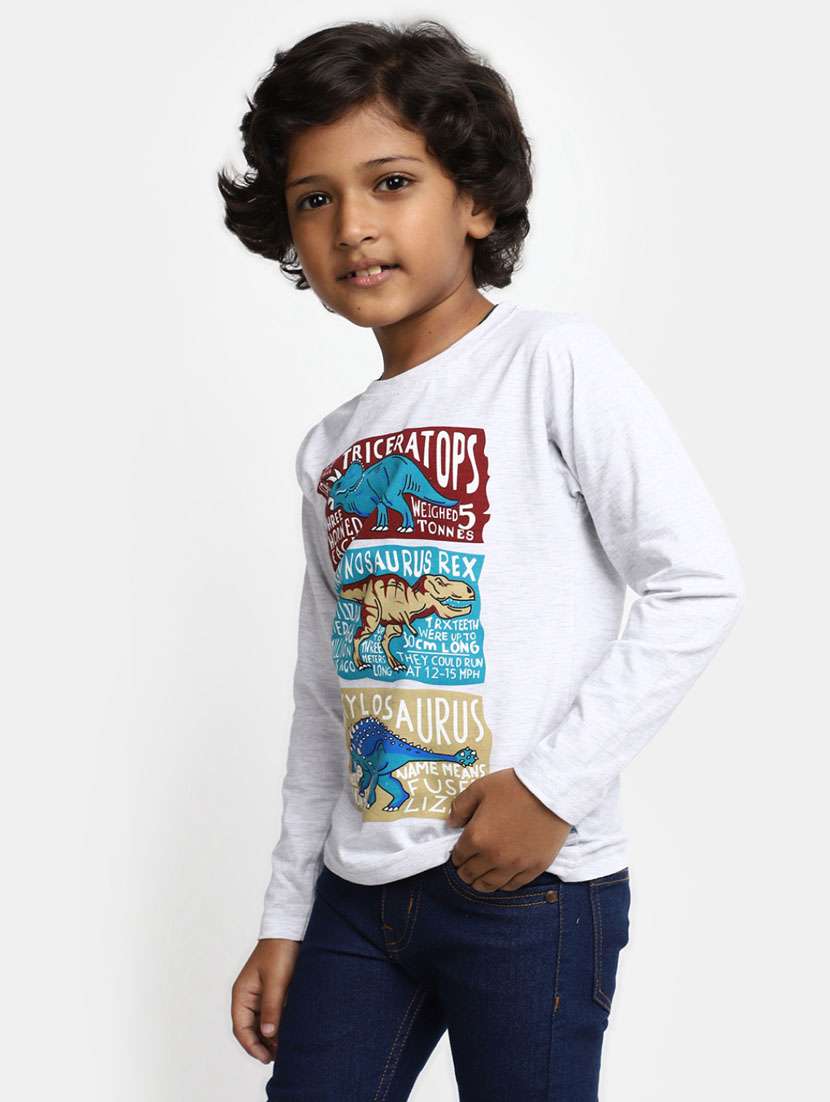 boys grey quirkey printed t-shirt - 20361675 - Standard Image - 1
