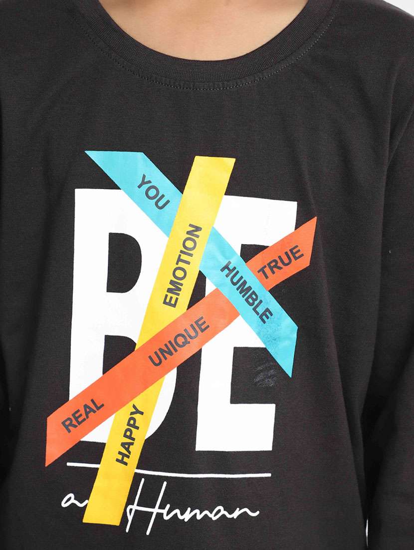 boys black round neck t-shirts - 20361691 -  Standard Image - 4