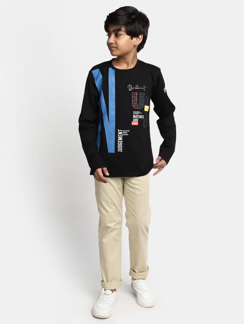 boys graphic black cotton t-shirt - 20361703 - Standard Image - 4