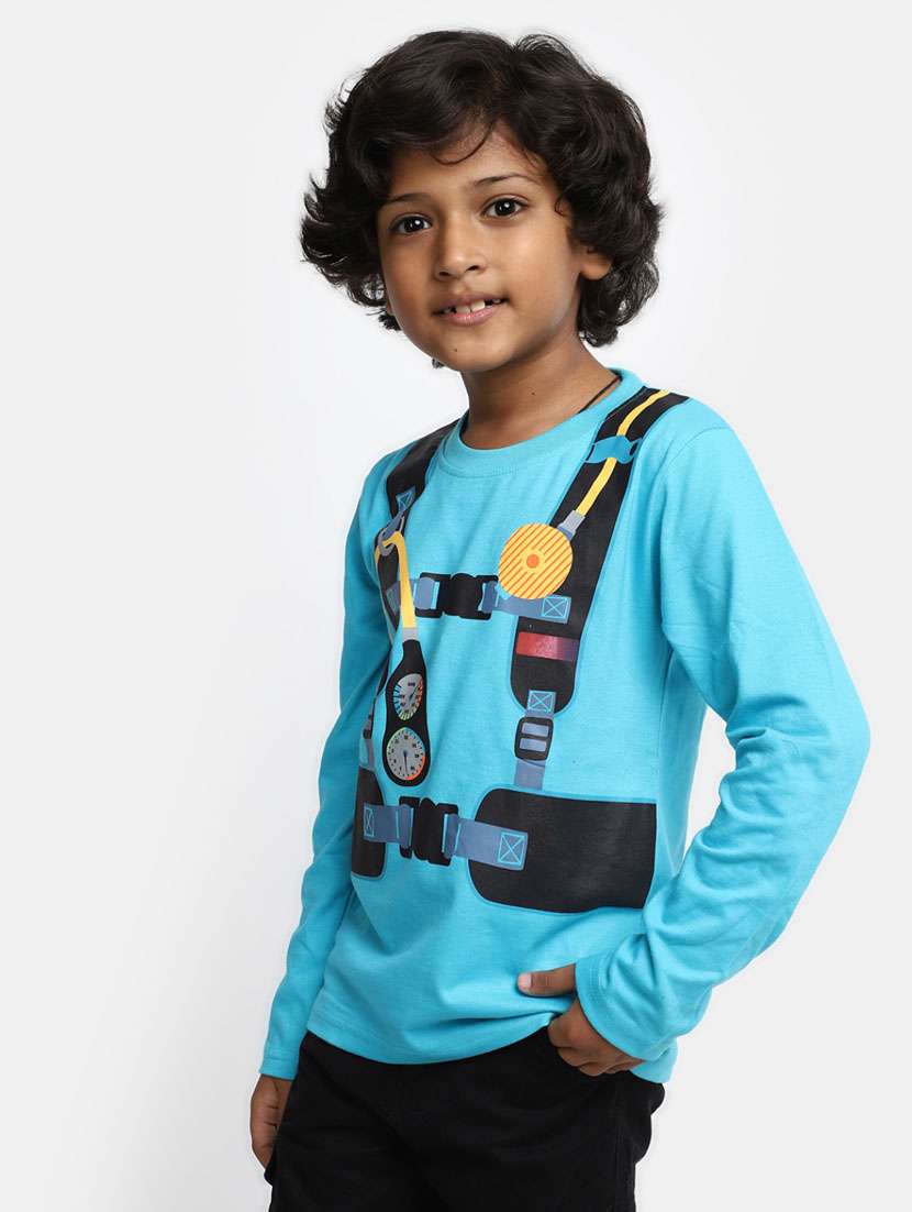 boys light blue round neck t-shirts - 20361712 -  Standard Image - 1