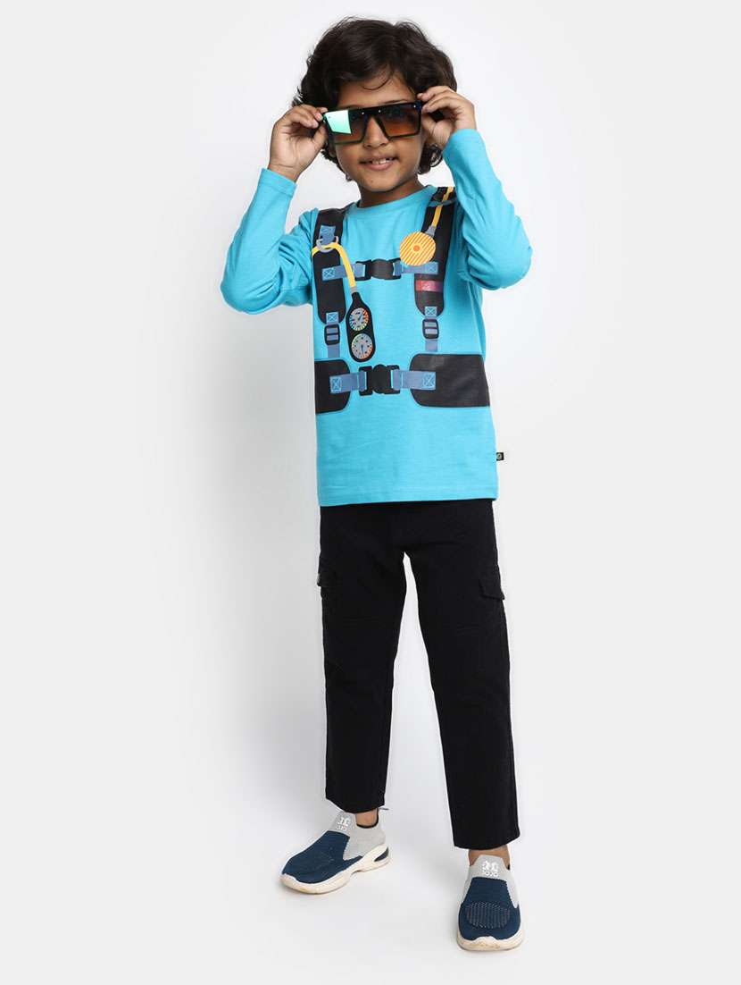 boys light blue round neck t-shirts - 20361712 -  Standard Image - 4