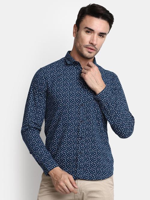 mens micro print casual shirt - 20361806 - Standard Image - 0