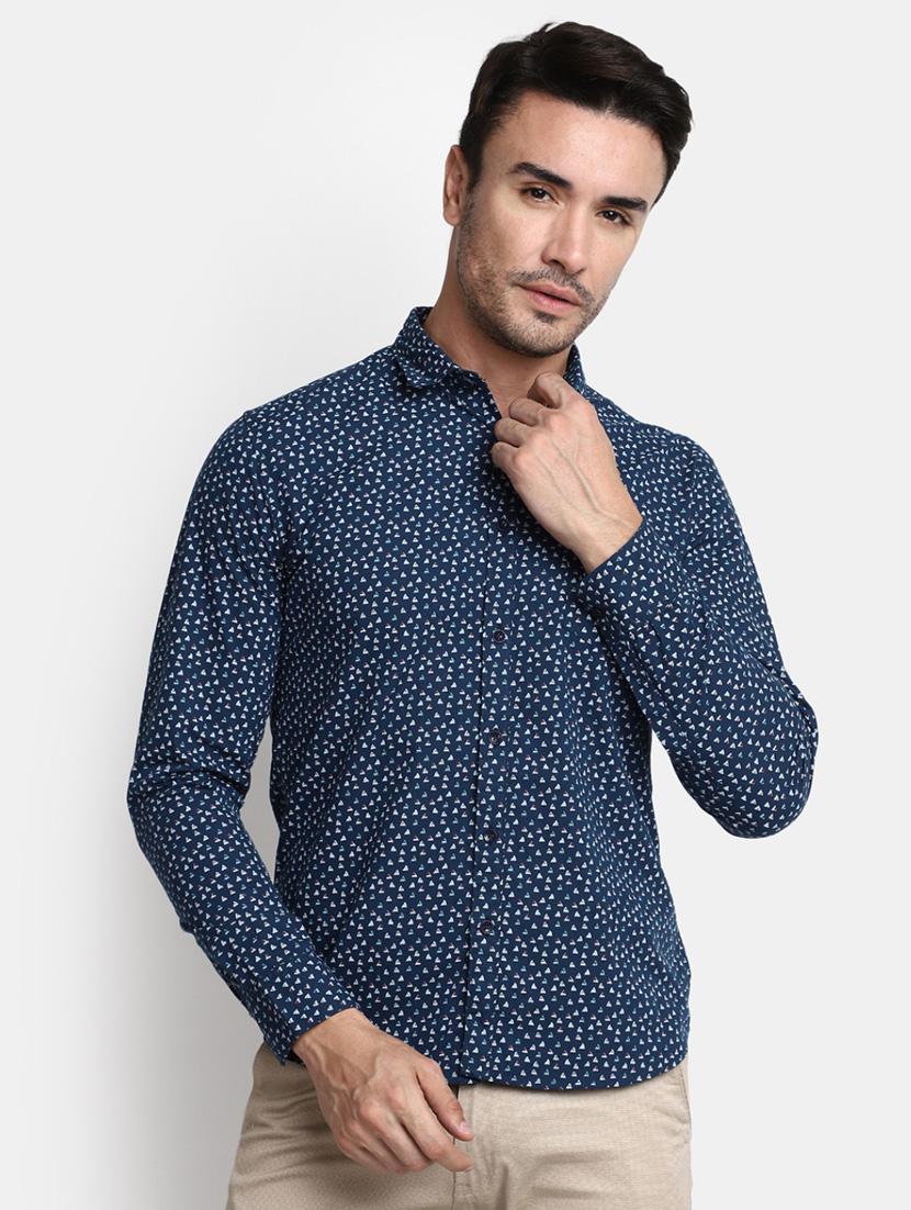 mens micro print casual shirt - 20361806 - Zoom Image - 0