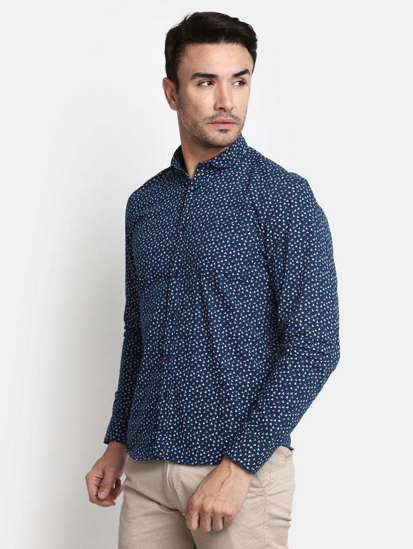 mens micro print casual shirt - 20361806 - Standard Image - 1