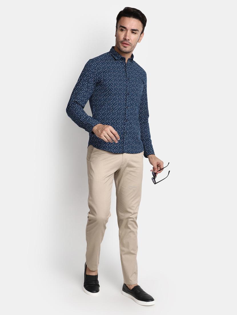 mens micro print casual shirt - 20361806 - Standard Image - 4
