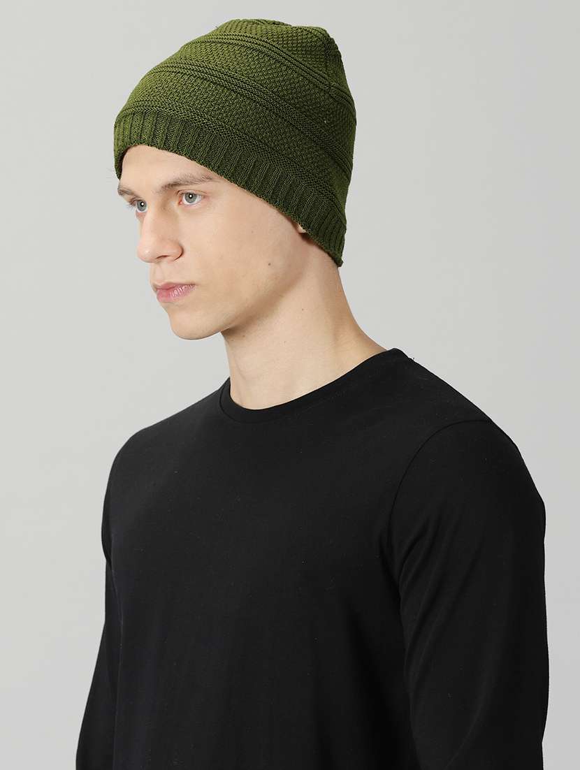 ausk men's solid winter cap - 20361864 -  Standard Image - 1