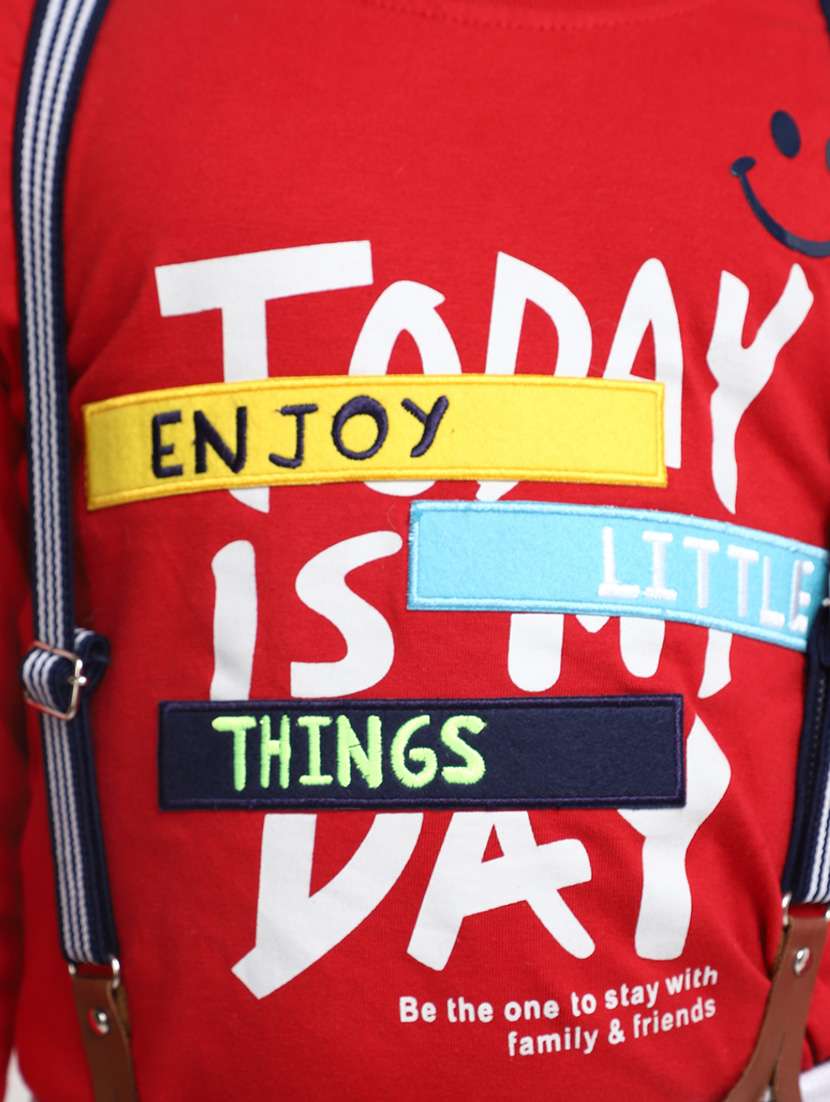 boys round neck printed full length sets with suspender  - 20361982 -  Standard Image - 4