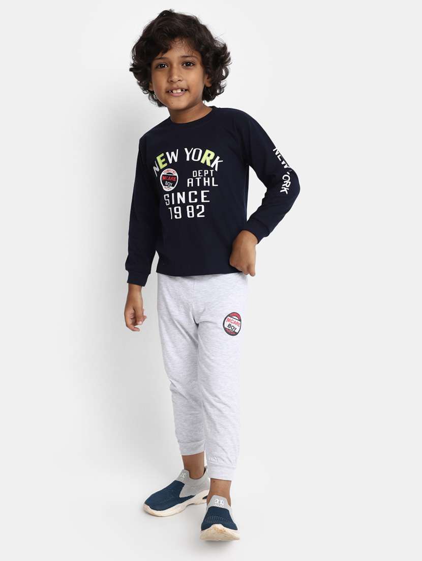 boys cotton full length twin set