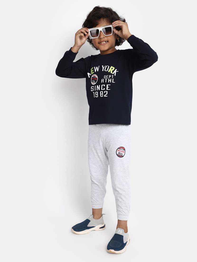 boys cotton full length twin set - 20361985 -  Standard Image - 4