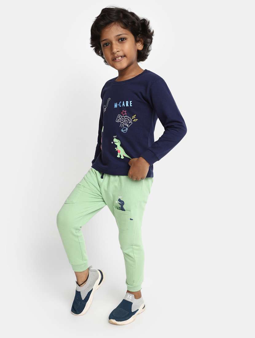 boys cotton full length twin set - 20361988 -  Standard Image - 1