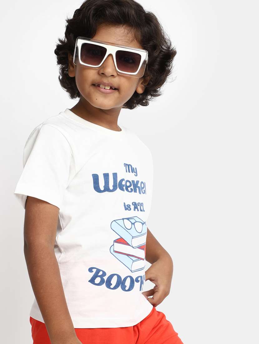 Boys Typographic Printed Shorts Set - 20362044 -  Standard Image - 4