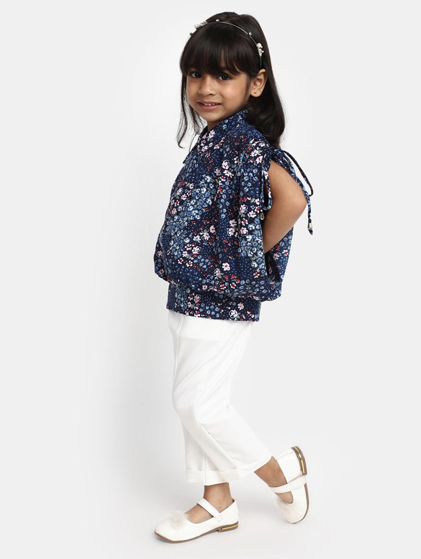 kids blue floral printed top & jeans set - 20362083 -  Standard Image - 1