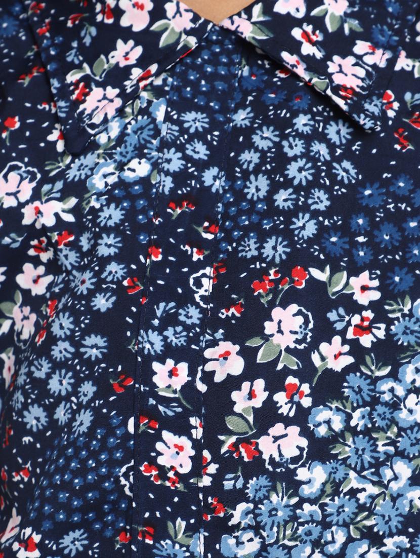 kids blue floral printed top & jeans set - 20362083 - Standard Image - 4