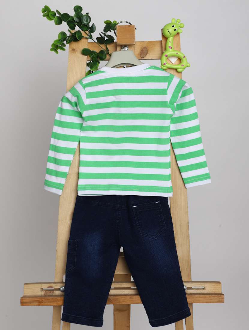 boys striped full length twin set - 20362146 -  Standard Image - 1