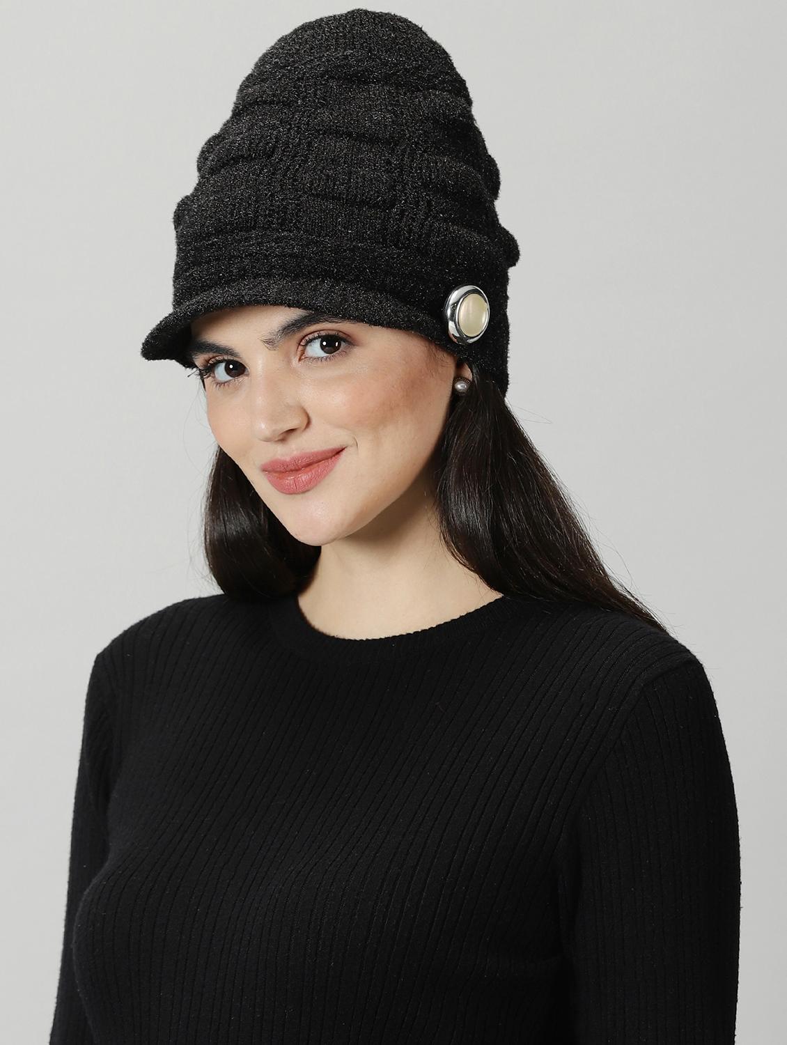 ausk women's solid winter cap - 20362178 - Standard Image - 1