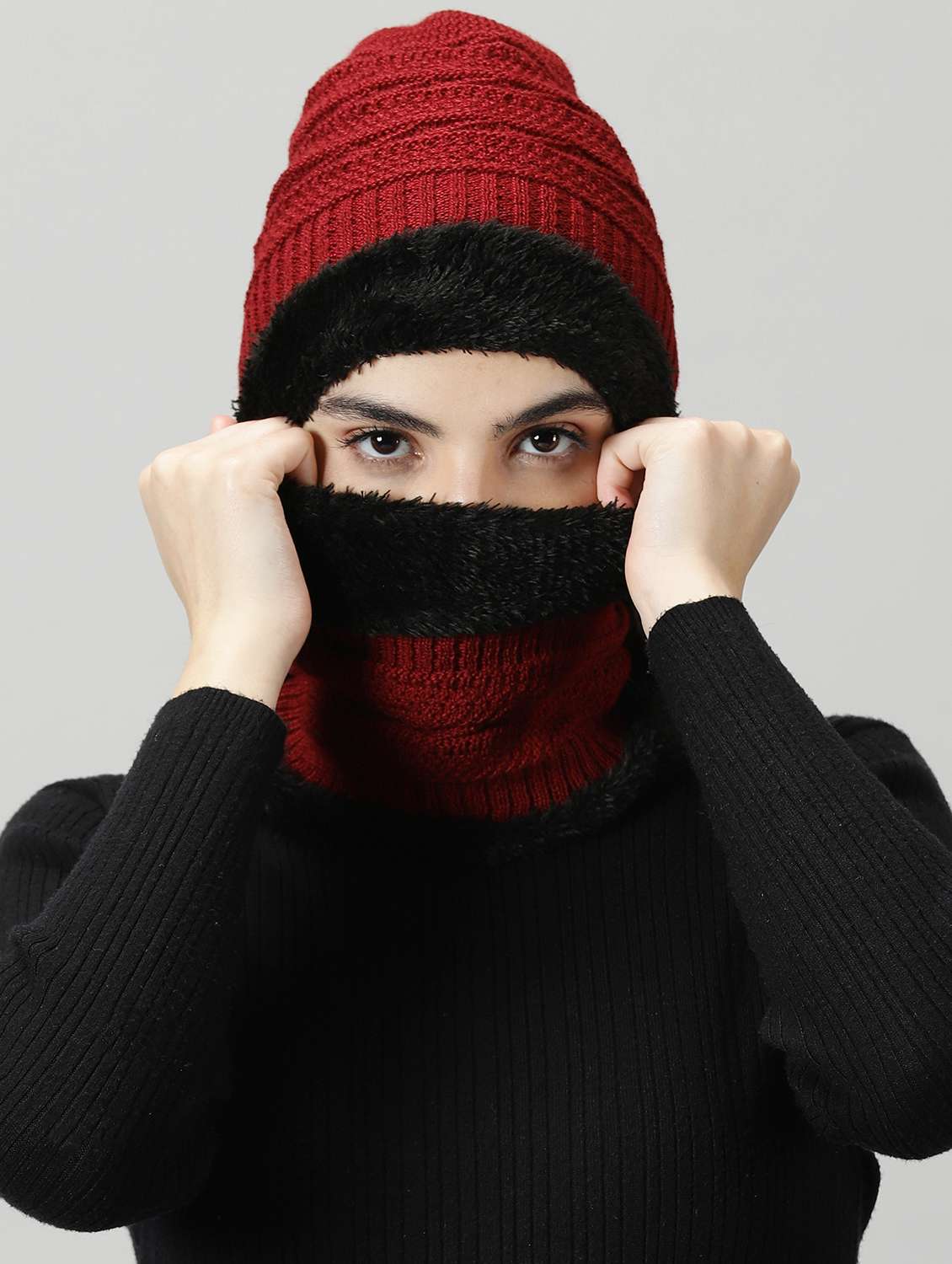 ausk women's solid winter cap - 20362191 -  Standard Image - 1