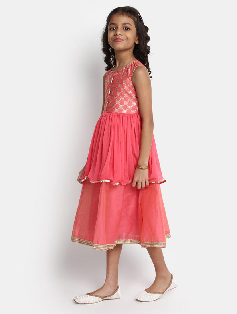 girls round neck sleeveless frock - 20362295 - Standard Image - 1