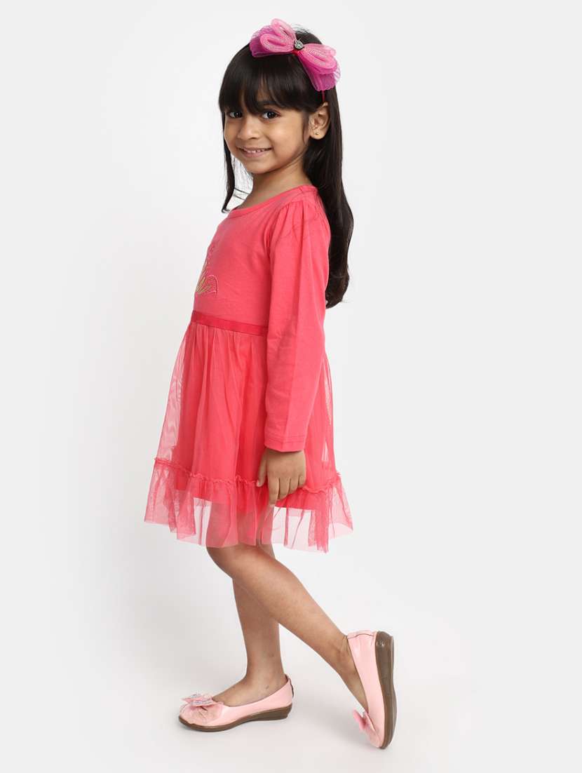 girls round neck long sleeves frock - 20362306 -  Standard Image - 1