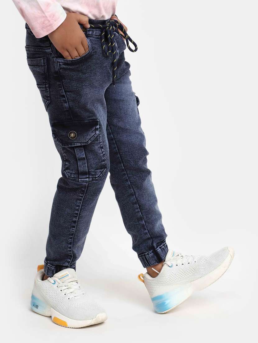 boy's plain cargo jeans - 20362340 -  Standard Image - 1