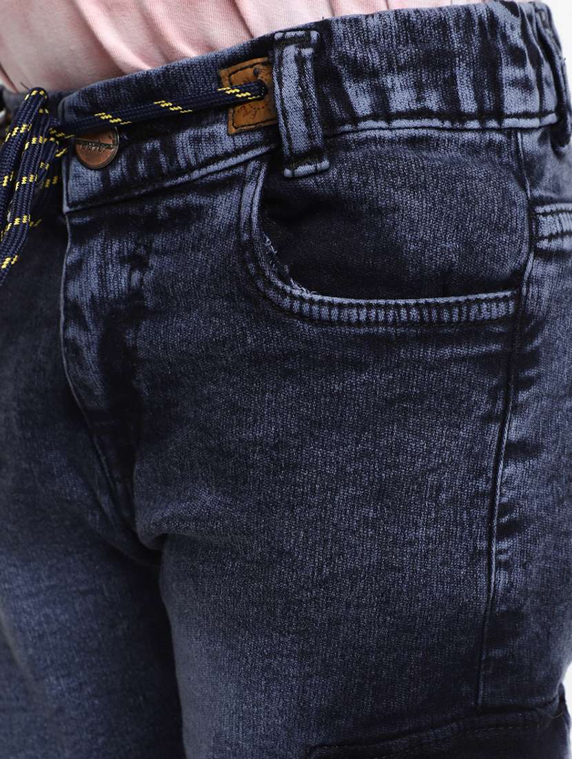 boy's plain cargo jeans - 20362340 -  Standard Image - 4
