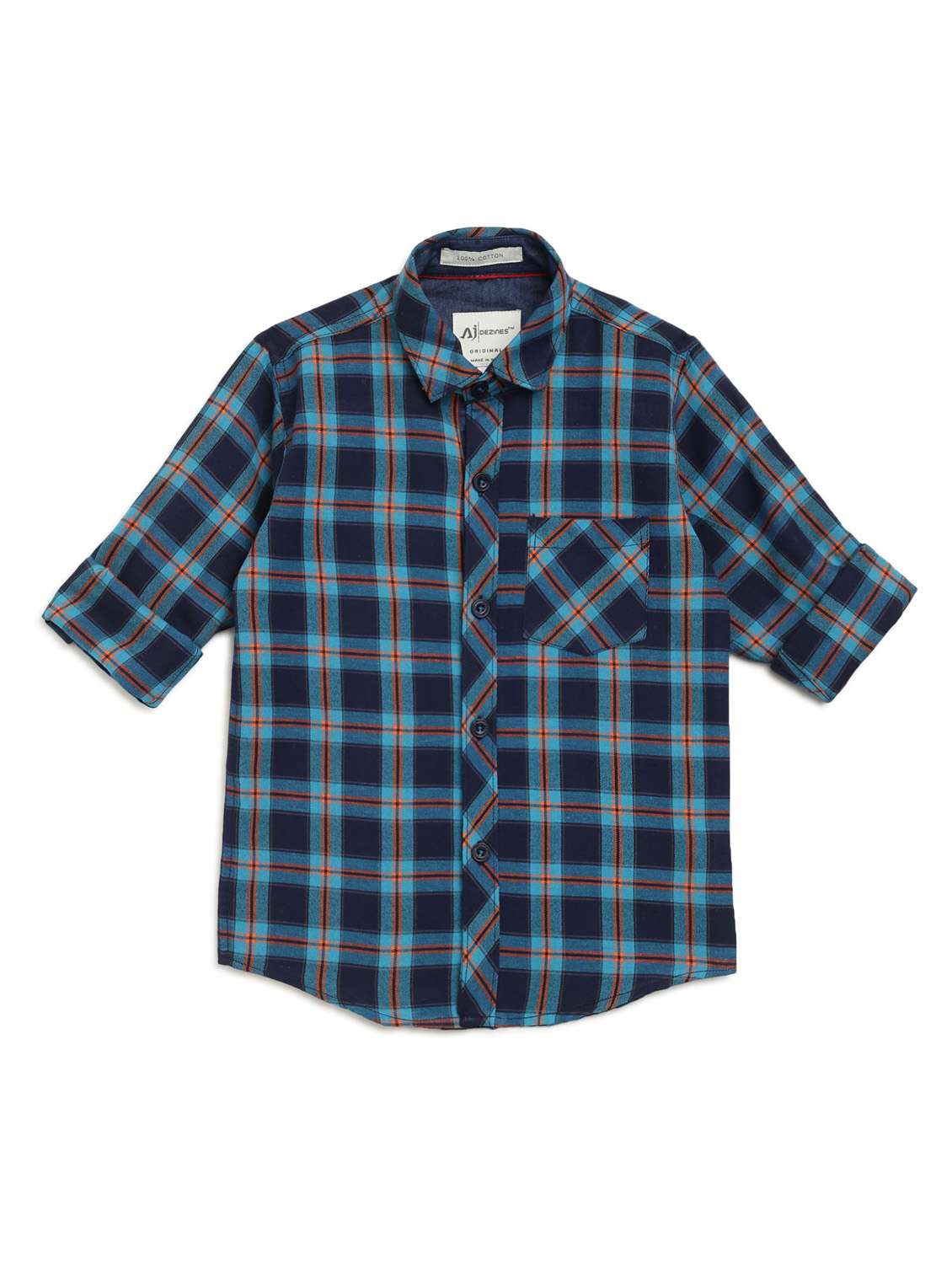 boys multi color checkered cotton blend shirt - 20362451 -  Standard Image - 1