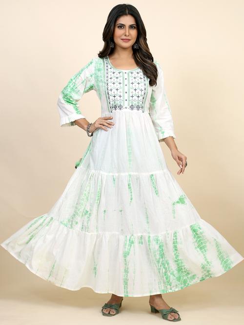 white colored flared kurta - 20362761 - Standard Image - 0