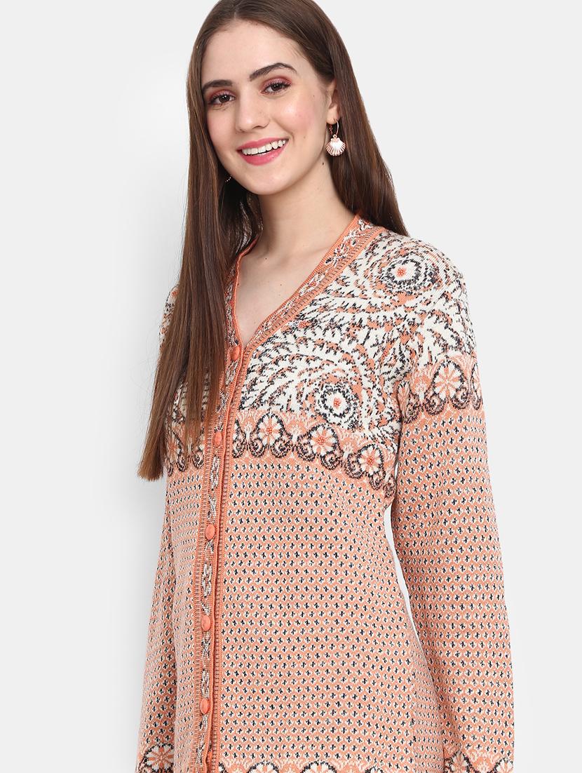 women's pink cotton wool cardigan - 20362826 - Standard Image - 4