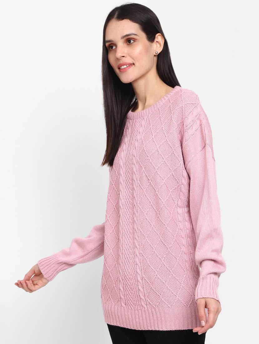 women's mauve cotton wool pullover - 20362837 -  Standard Image - 1