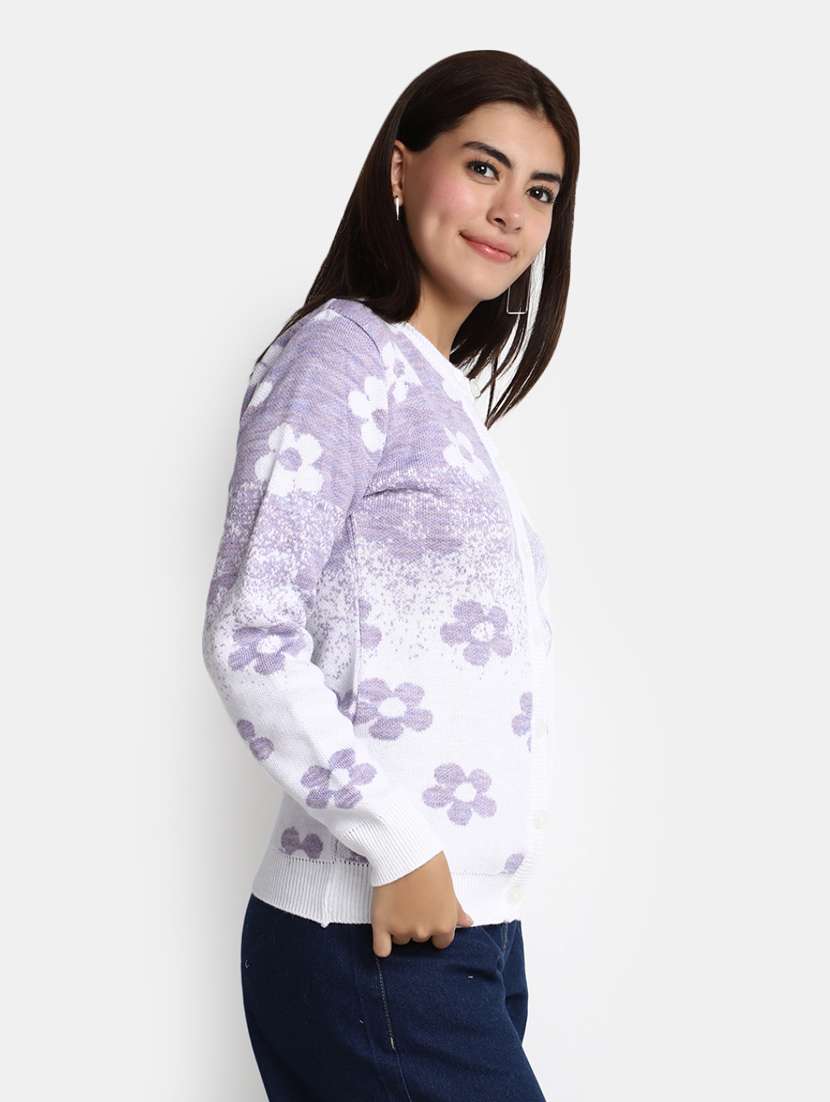 women's multi-colored acrylic wool cardigan - 20362855 -  Standard Image - 1