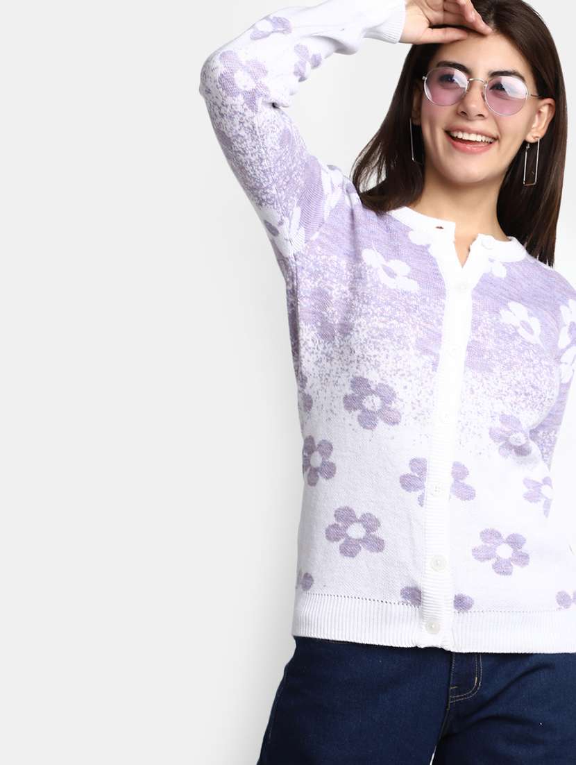 women's multi-colored acrylic wool cardigan - 20362855 -  Standard Image - 4