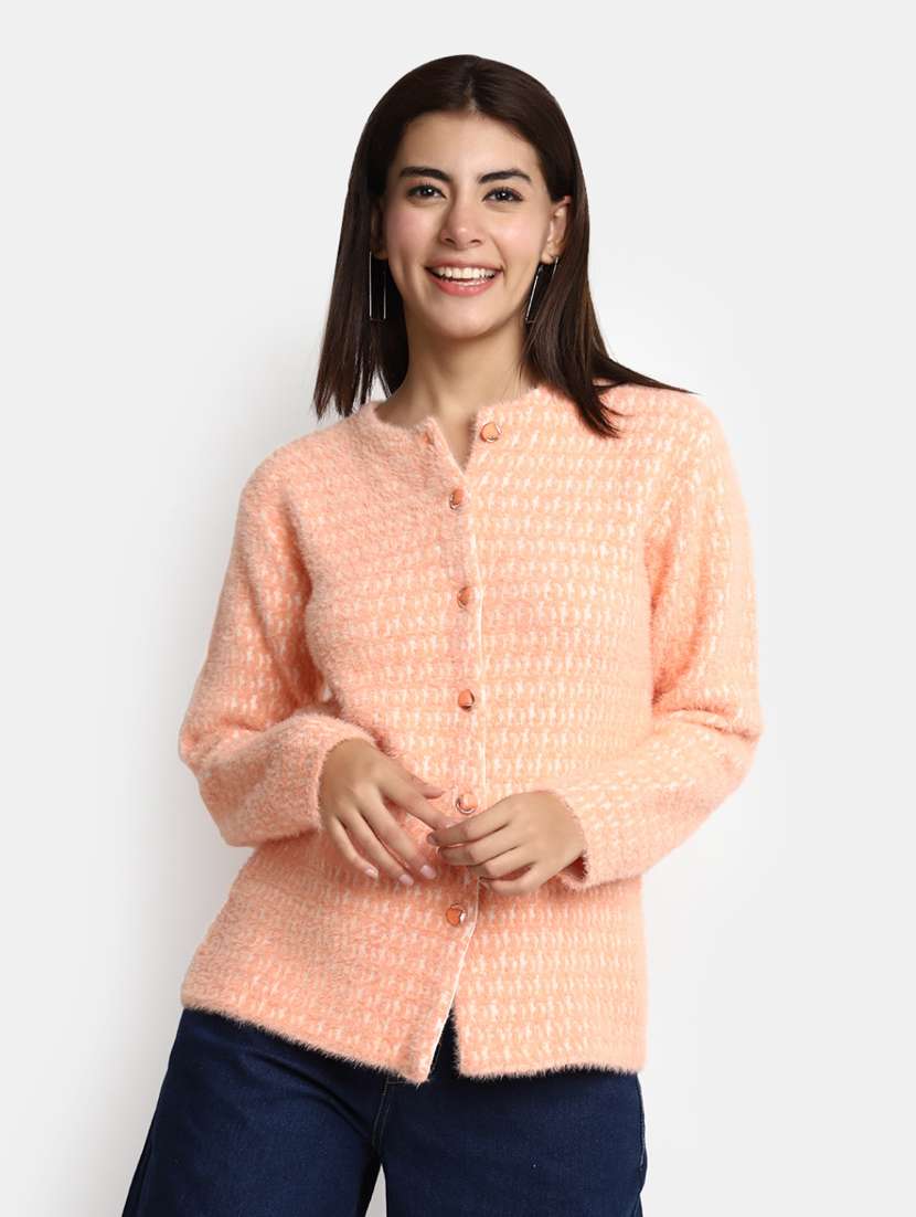 button up self design cardigan 