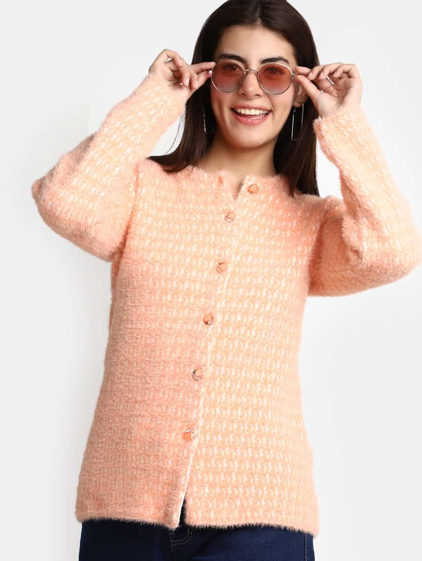 button up self design cardigan  - 20362858 -  Standard Image - 4