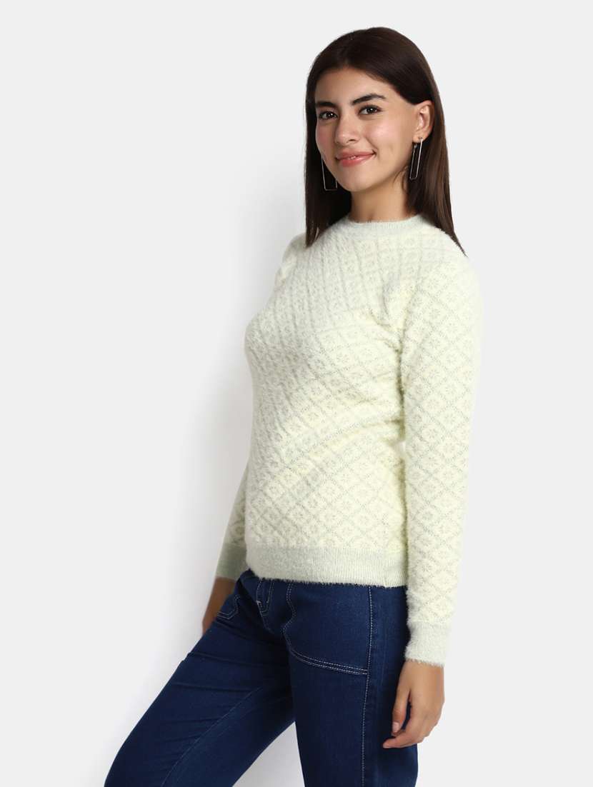 women cream cotton wool pullover - 20362859 -  Standard Image - 1