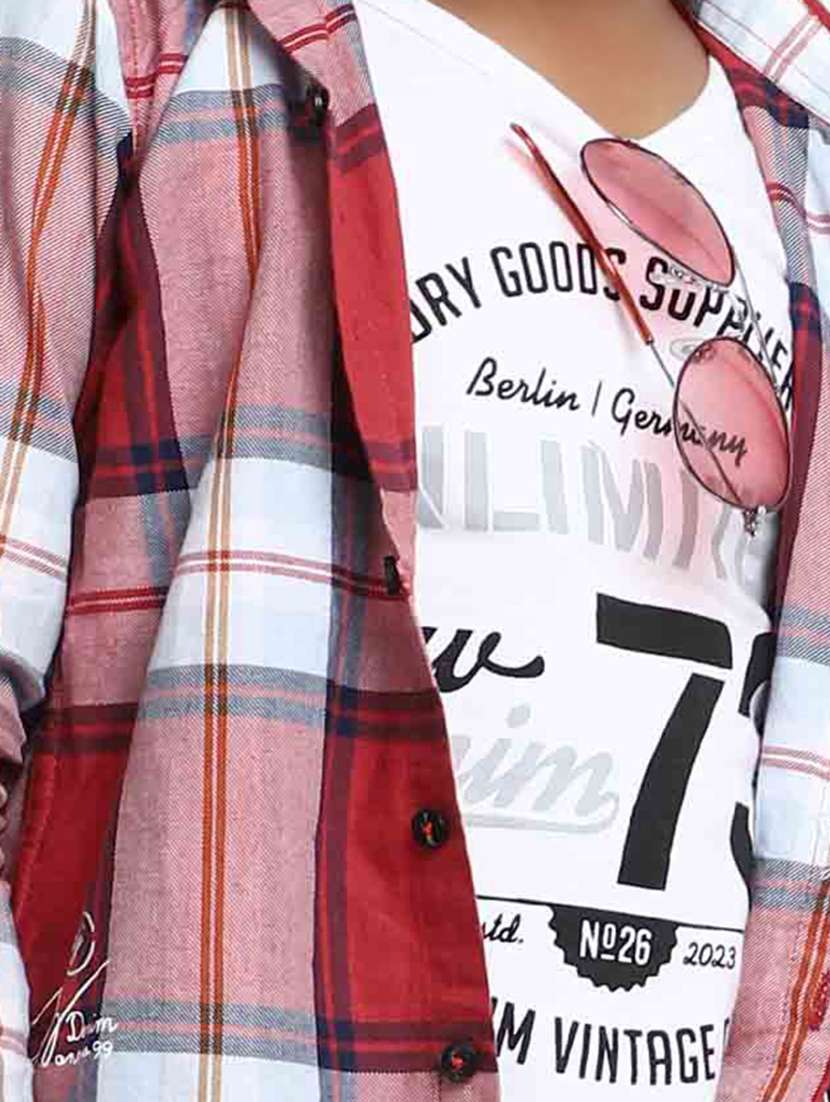 boys red 100% cotton shirt - 20362909 -  Standard Image - 4