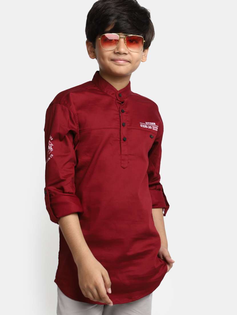 boys red 100% cotton shirt