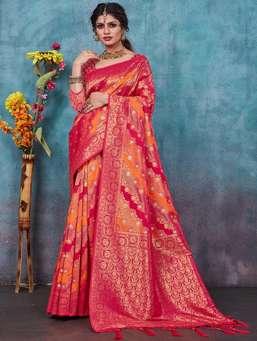 women's banarasi saree with blouse - 20363373 - Standard Image - 0