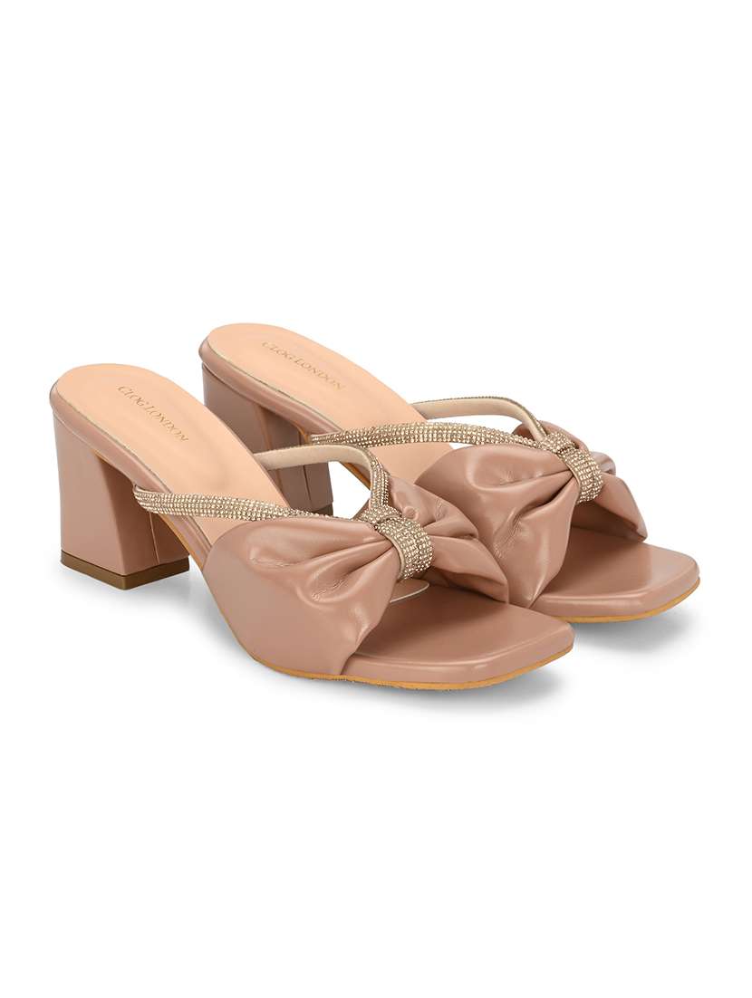 peach synthetic slip on sandals - 20363815 -  Standard Image - 1