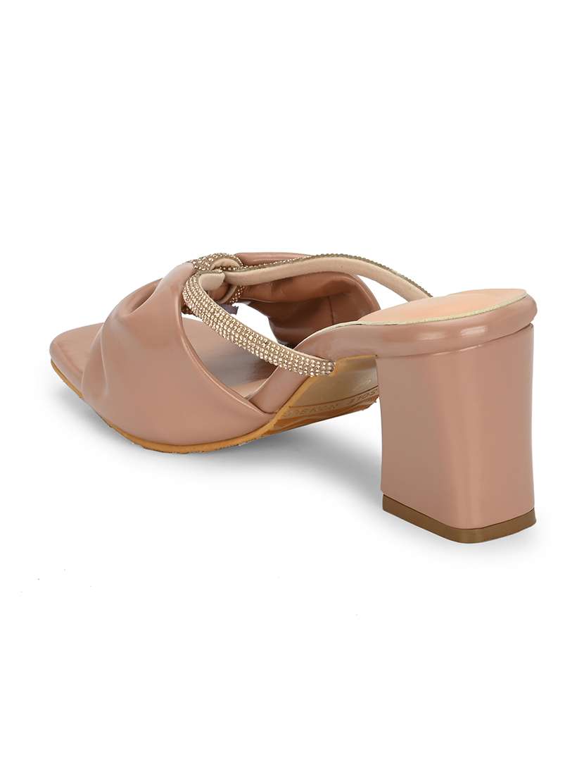 peach synthetic slip on sandals - 20363815 -  Standard Image - 4