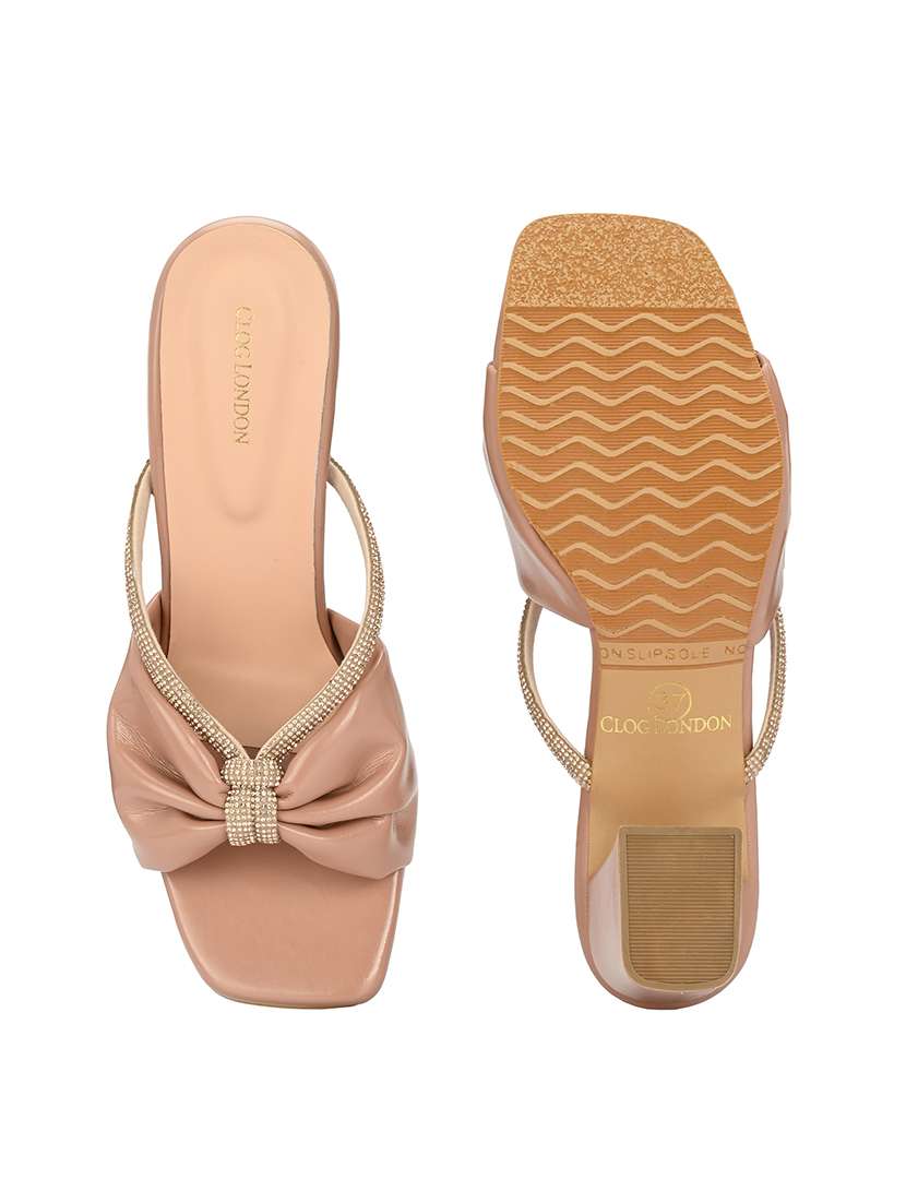 peach synthetic slip on sandals - 20363815 -  Standard Image - 6