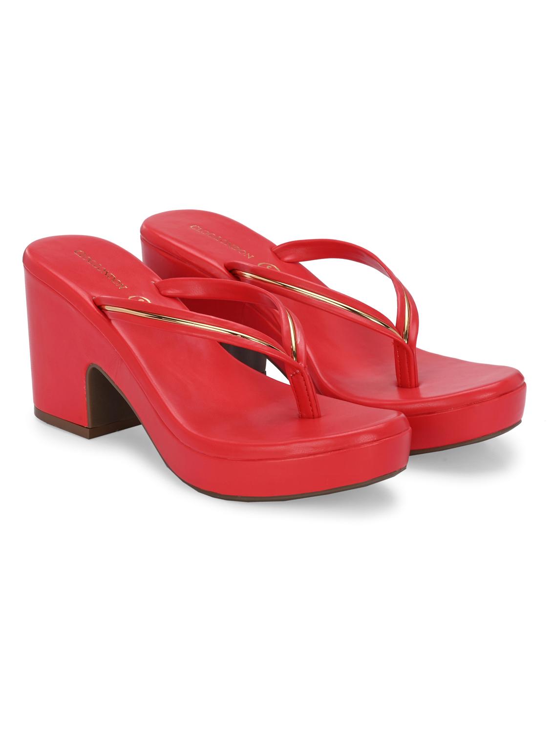 red slip on sandal - 20363839 - Standard Image - 1