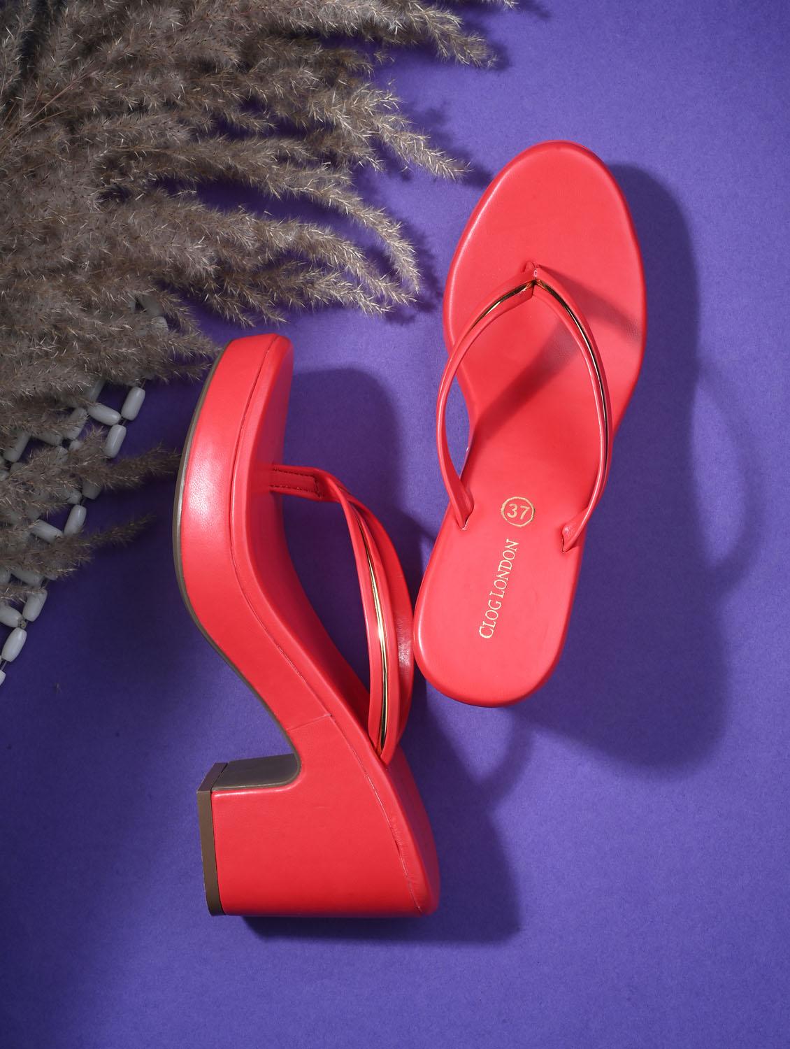 red slip on sandal - 20363839 - Standard Image - 4