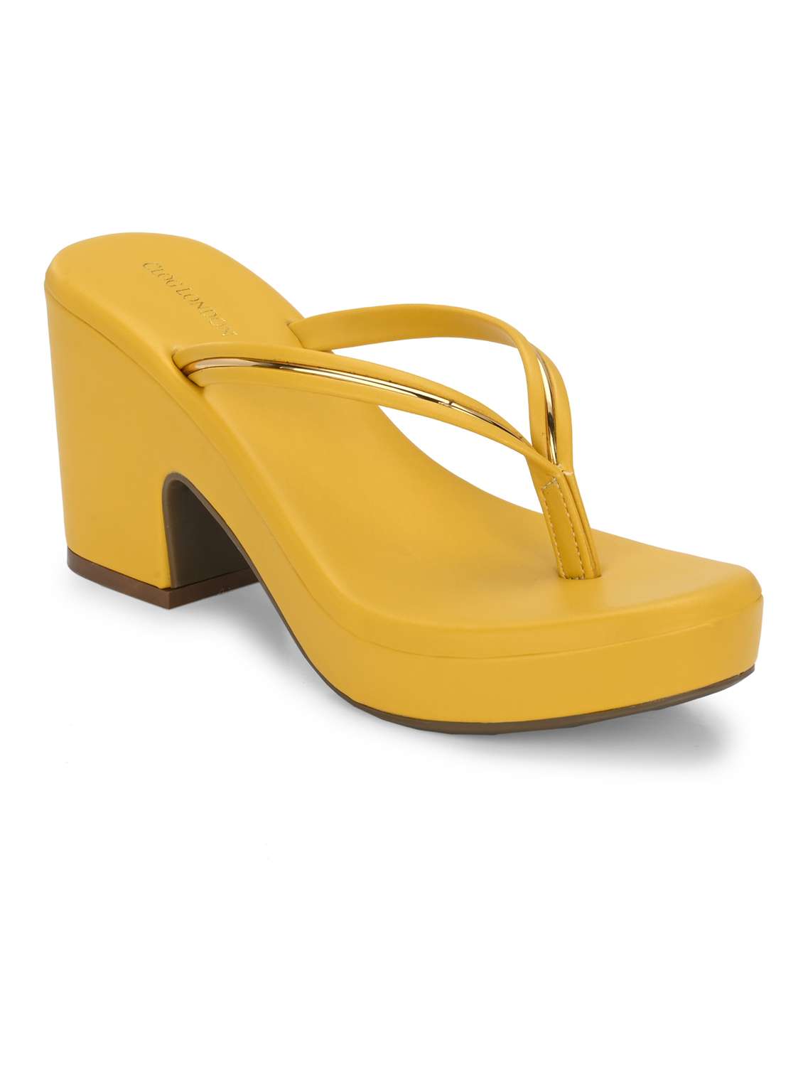 yellow slip on sandal
