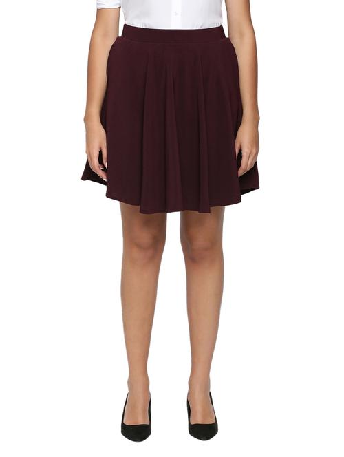maroon cotton skater skirts - 20363981 - Standard Image - 0