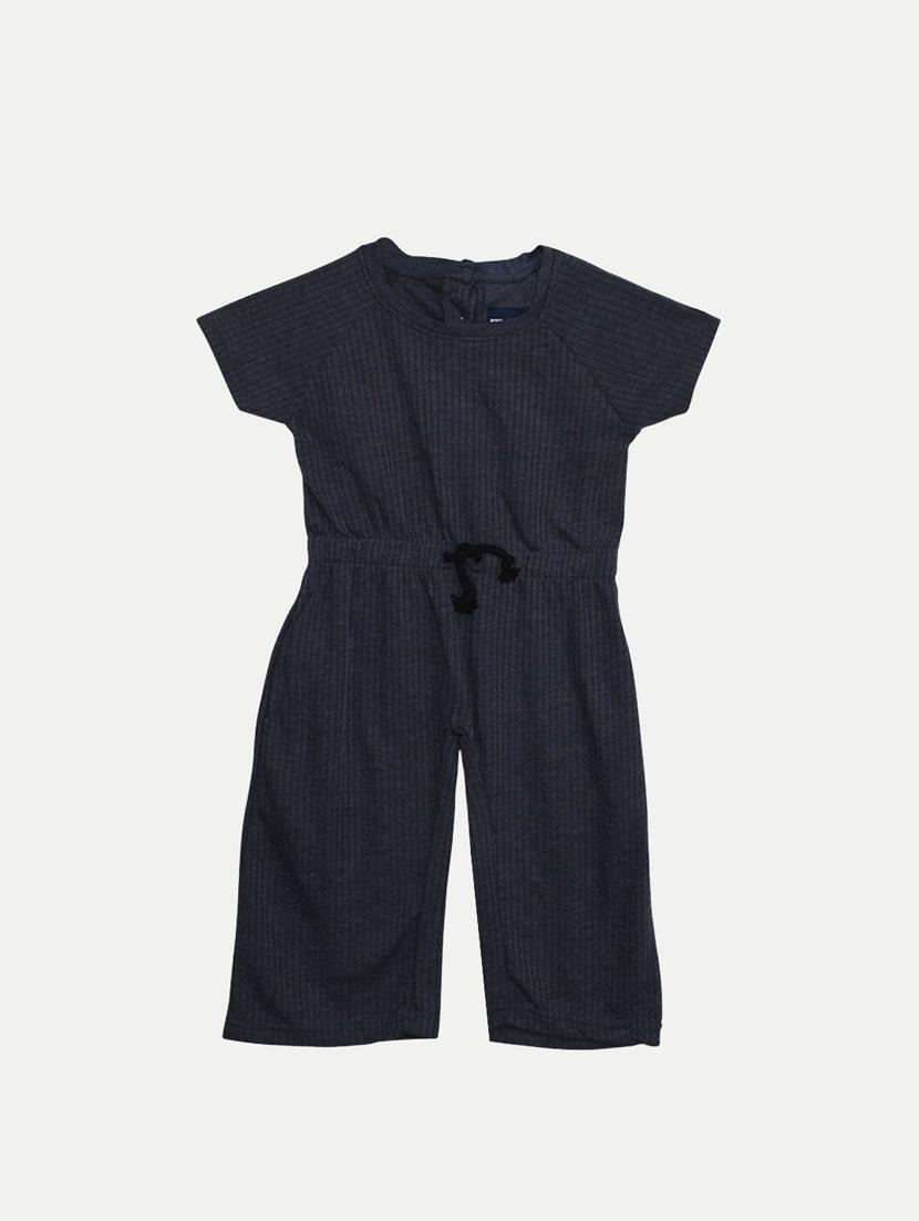 navy blue cotton solid jump suit - 20364563 - Standard Image - 1