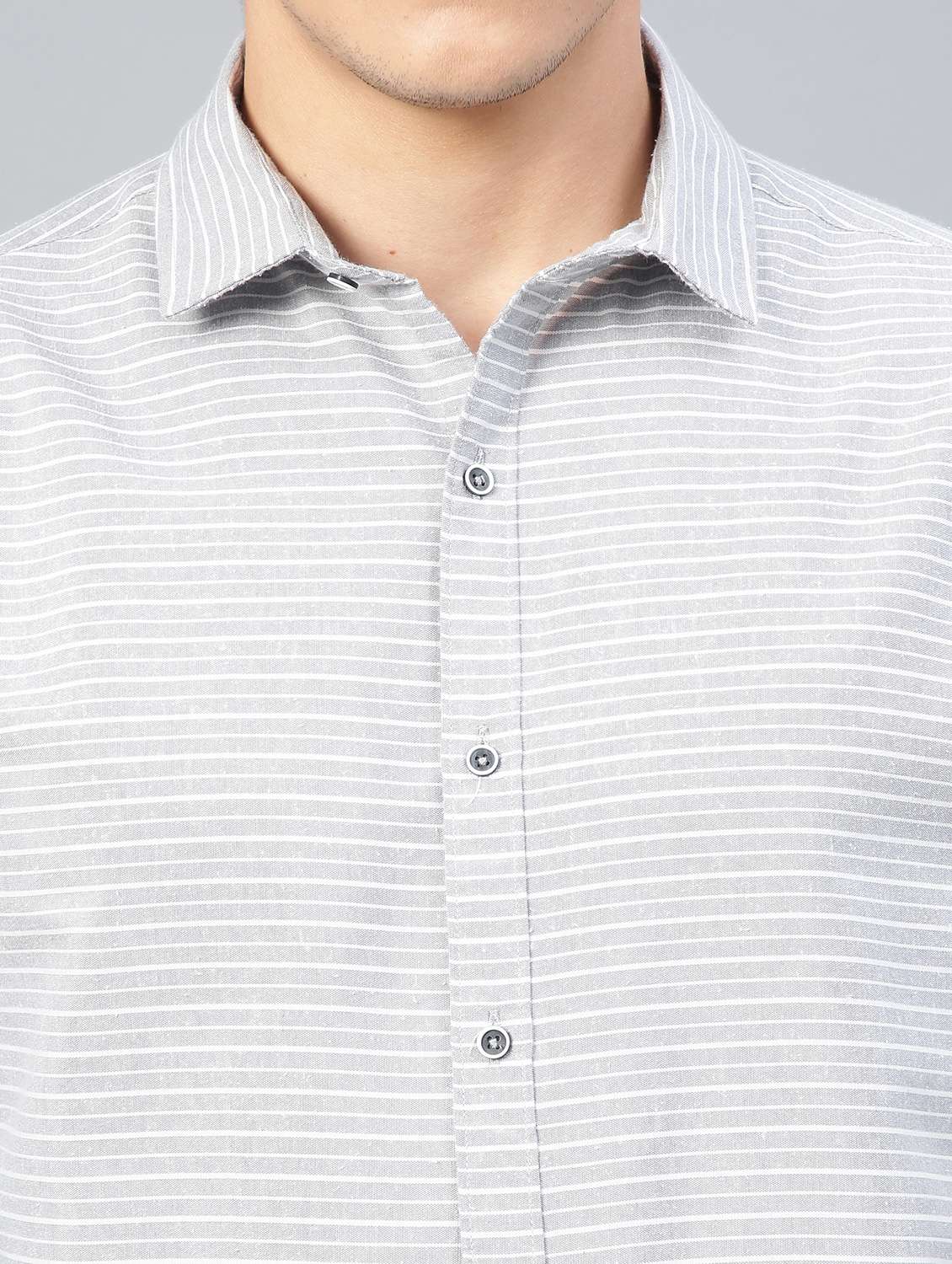 men grey checkered long sleeves casual shirt - 20365142 -  Standard Image - 4