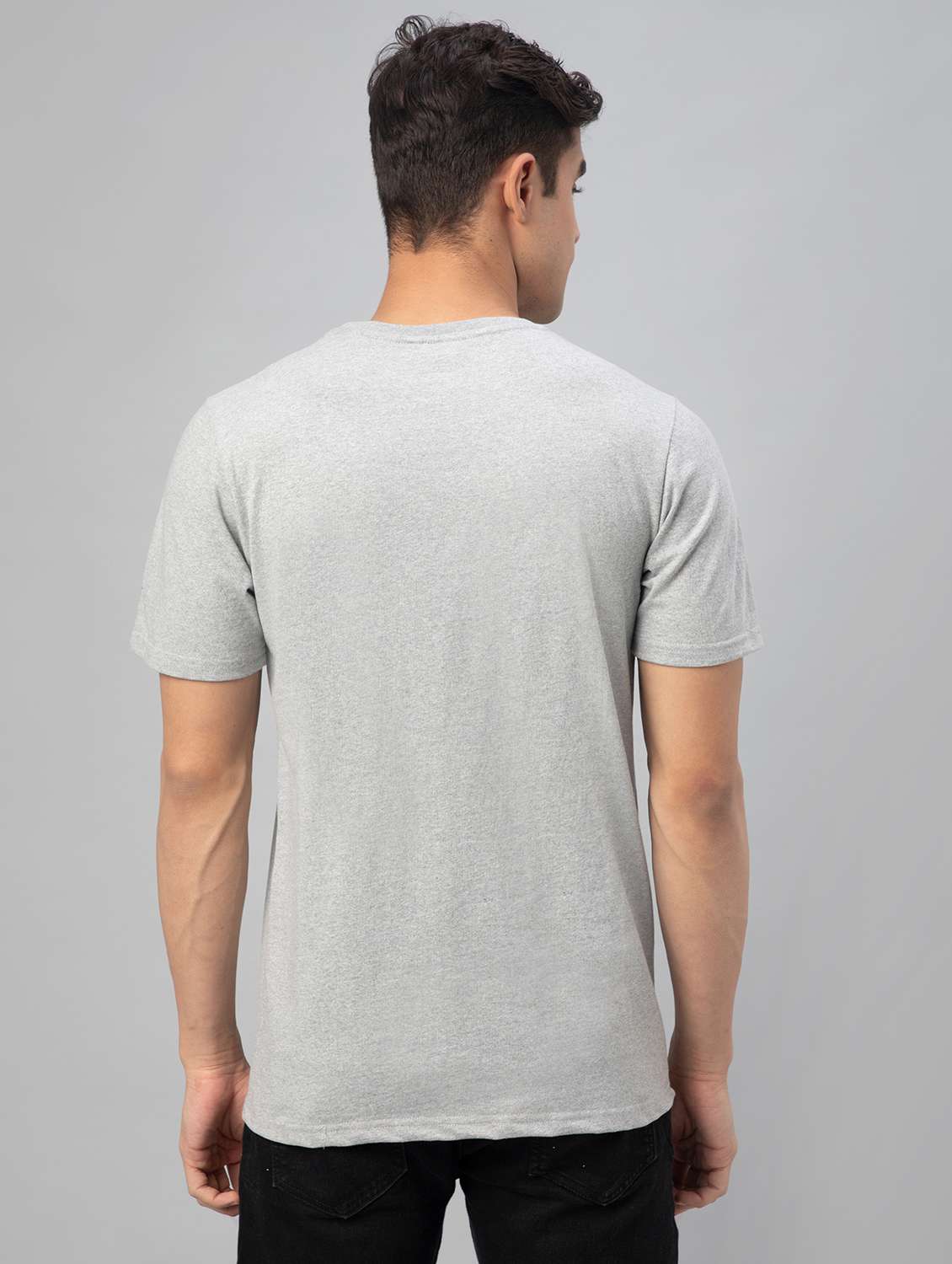 grey printed short sleeve t-shirt - 20366367 -  Standard Image - 4
