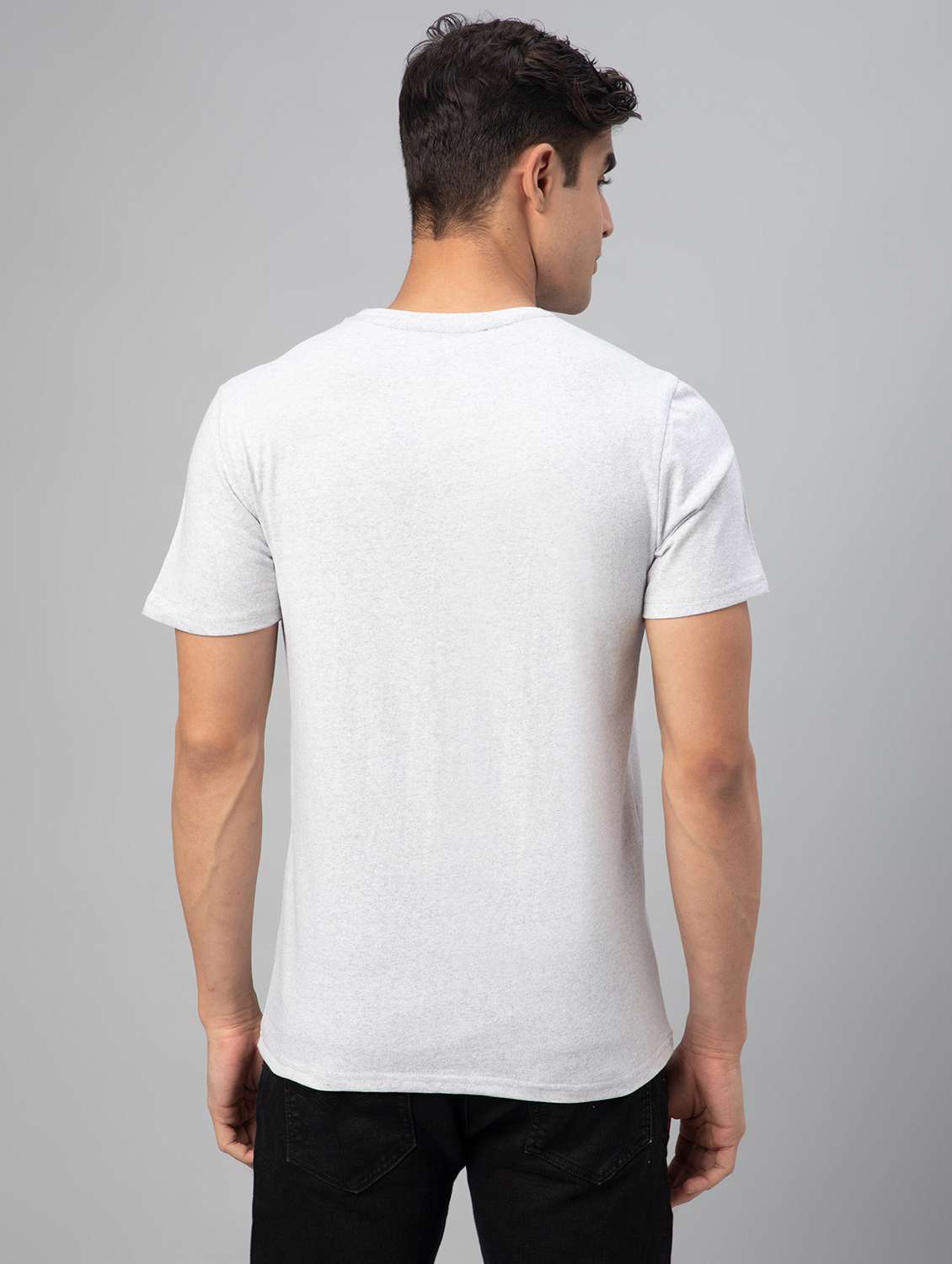 grey printed short sleeve t-shirt - 20366372 -  Standard Image - 4