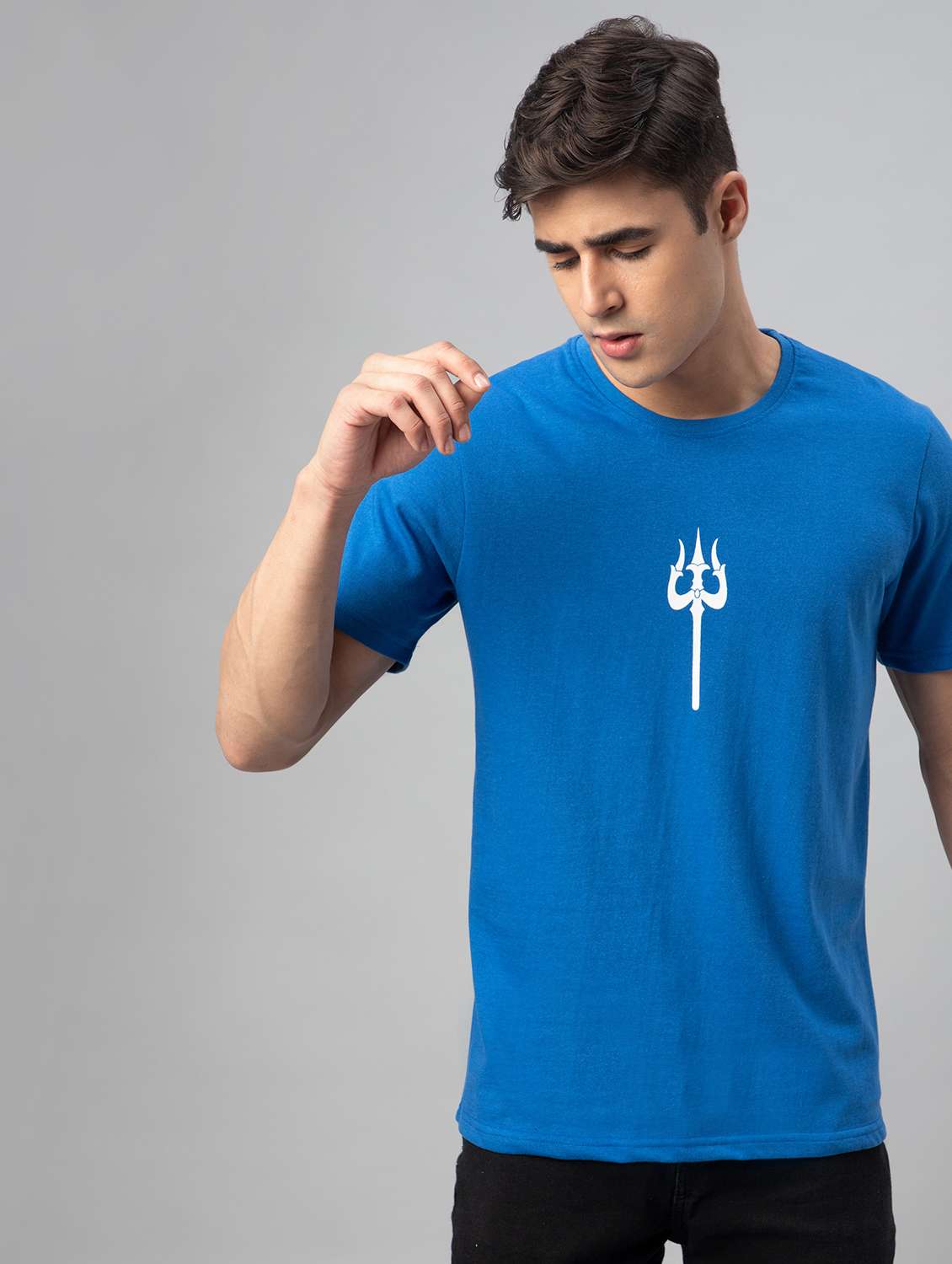 blue printed short sleeve t-shirt - 20366373 -  Standard Image - 1