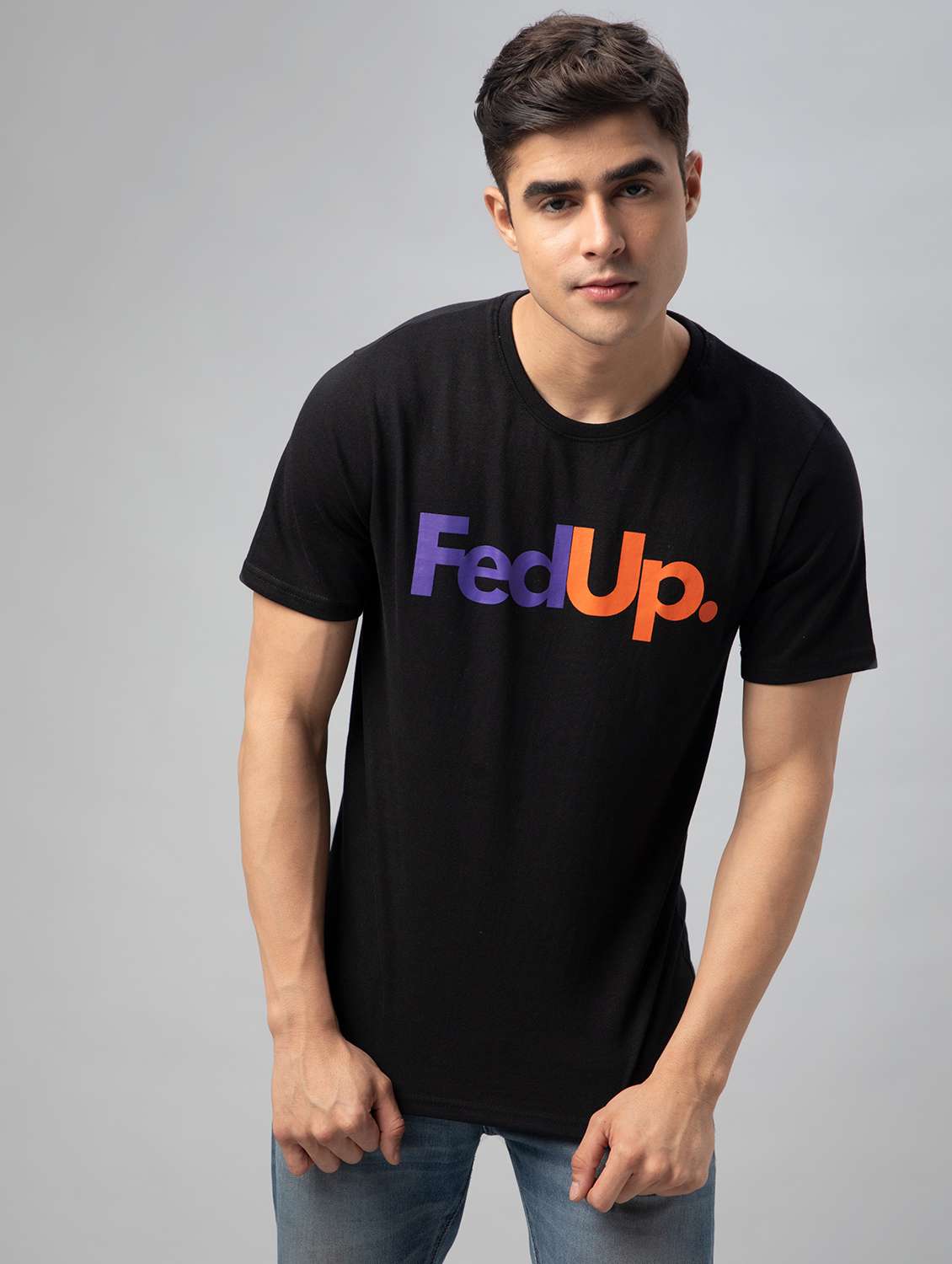 black printed short sleeve t-shirt - 20366488 -  Standard Image - 1